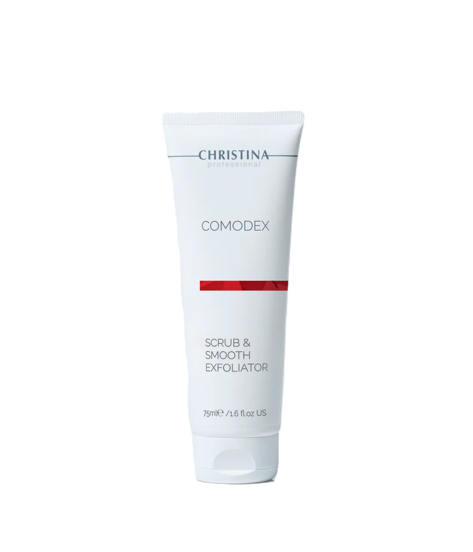 Comodex_Scrub_Smooth_exfoliator_2 פילינג סקראב לטיהור וחידוש העור - מסדרת קומודקס - כריסטינה - אקנה - עור שומני - VM Cosmetics