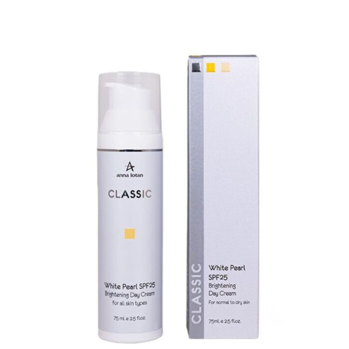 קרם לחות פנינה לבנה SPF25 - מסדרת קלאסיק - אנה לוטן - חשיפה לשמש - לכל סוגי העור - VM Cosmetics
