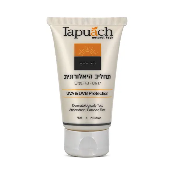 מקדם הגנה SPF30 תחליב היאלורונית 75 מ"ל Tapuach תפוח