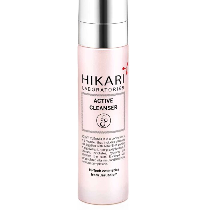 Active Cleanser - תכשיר ניקוי טיפולי מכיל AHA & BHA עם רטינול וויטמין C HIKARI | היקארי