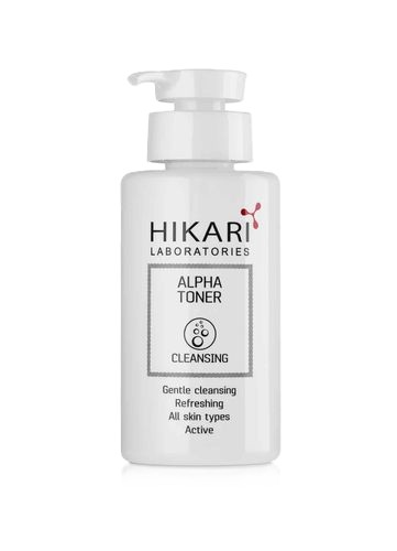 Alpha Toner - מי פנים מרענננים לניקוי יסודי המעכבים את הזדקנות העור HIKARI | היקארי